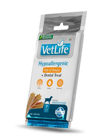 FARMINA Vet Life Dental Treat Hypoallergenic Fish Medium/Maxi 100 g batoane dentare pentru caini de talie medie si mare, cu peste