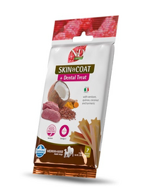 FARMINA N&D Quinoa Dental Treat Skin Coat Venison Medium/Maxi 100 g Batoane pentru caine talie medie si mare, cu vanat