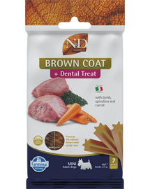 FARMINA N&D Brown Dental Treat Coat Lamb Mini 60 g gustare dentara caini de rase mici, cu miel