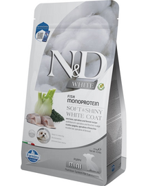 Farmina N&D White Puppy Mini biban & spirulină 1,5 kg