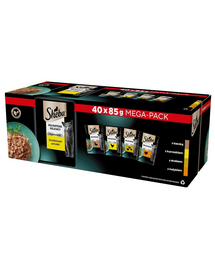 Delicacy Drobiowe Smaki saszetki 40x85 g mokra karma pełnoporcjowa dla dorosłych kotów w galaretce kawałki z kaczką, kurczakiem, drobiem i indykiem