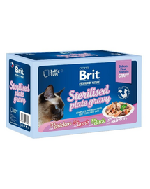 BRIT Premium by Nature Cat Delicate Fillets in Gravy Family Plate Sterilised 12x85g hrana in sos pisici sterilizate