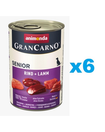 ANIMONDA GranCarno Senior zestaw z jagnięciną i cielęciną 6 x 800 g
