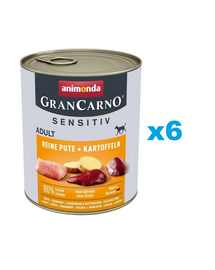 ANIMONDA Grancarno Sensitive indyk z ziemniakami 6x800 g