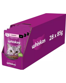 WHISKAS Adult saszetka 28x85g mokra karma dla dorosłych kotów w sosie z łososiem
