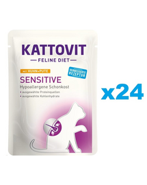 KATTOVIT Feline Diet Sensitive Kurczak i indyk 24 x 85 g