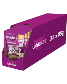 WHISKAS Junior saszetka 28x85g mokra karma dla kociąt z kurczakiem w galaretce