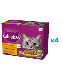 WHISKAS Adult saszetka 48x85g Drobiowa Uczta mokra karma dla dorosłych kotów w galaretce z: kurczakiem, kaczką, drobiem, indykiem