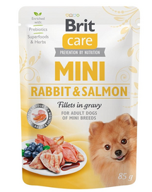 CARE Mini Adult Pouch Rabbit&Salmon 24x85g z królikiem i łososiem dla psów małych ras