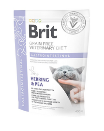 BRIT Veterinary Diets Cat GF Gastrointestinal Low Fat 400 g hrană uscată fără cereale pentru pisici cu sensibilități digestive