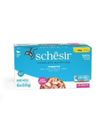 SCHESIR Set conserve pisici, Ton in sos propriu 50 g X6