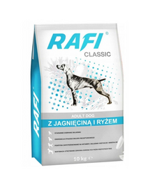 RAFI Classic cu miel și orez hrana câini adulți 10 kg