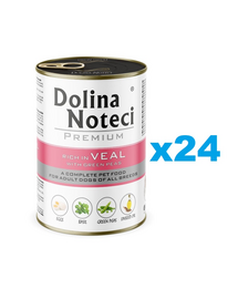 DOLINA NOTECI Premium hrană câine 24x400 g vițel și mazăre