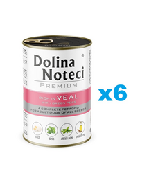 DOLINA NOTECI Premium 6x400 g hrană câini, bogată în vițel cu mazăre verde