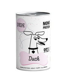 PAKA ZWIERZAKA PEPE Hrană umedă monoproteică cu carne de rață 99% 800 g