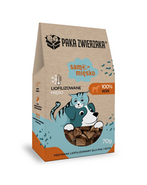PAKA ZWIERZAKA Carne pură de cal 70 g carne liofilizată pentru câini și pisici