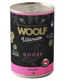 WOOLF Ultimate Adult Dog gâscă și zmeură 400g hrană câini adulți