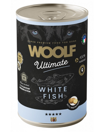 WOOLF Ultimate Adult Dog pește alb și cartofi 400g hrană conservă câini adulți