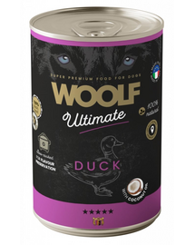 WOOLF Ultimate Adult Dog hrană câini rață cu ulei de cocos 400 g