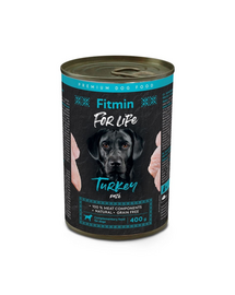 FITMIN For Life Dog pate hrana umeda pentru caini, din curcan 400 g