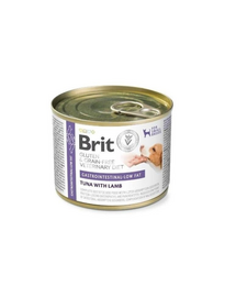 BRIT Veterinary Diet Grain Free Gastrointestinal Low Fat 200 g hrană veterinară cu ton și miel pentru câini