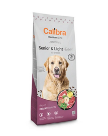 CALIBRA Dog Premium Senior Light All Breeds 12 kg hrană monoproteică cu vită pentru câini seniori sau supraponderali