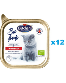 BUTCHER'S BIO foods wołowina 12x85 g pasztet dla kota