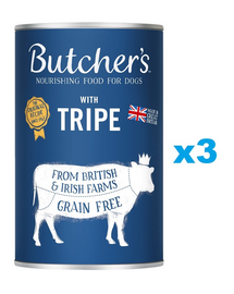 BUTCHER'S Original Tripe Mix, karma dla psa, ze żwaczem, pasztet, 3x1200g