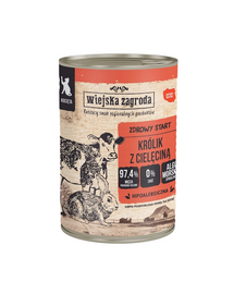 WIEJSKA ZAGRODA hrană umedă pentru pisoi iepure cu vițel 400 g