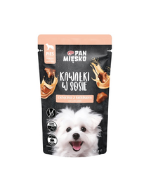 PAN MIĘSKO hrană umedă câini 150 g bucățele vițel și iepure în sos