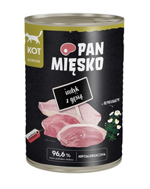 PAN MIĘSKO Curcan cu rață hrană umedă pentru pisici 400 g
