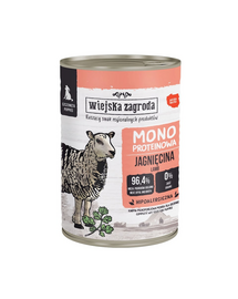 WIEJSKA ZAGRODA Hrana umedă monoproteică cu miel pentru căței 800 g