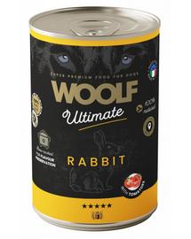 WOOLF Ultimate Adult Dog iepure și roșii 400g conservă hrană câini adulți
