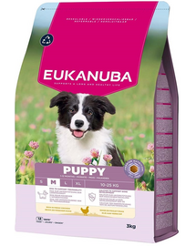 EUKANUBA Puppy Medium Breeds Chicken 3 kg hrană căței rase medii cu pui proaspăt