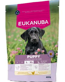 EUKANUBA Puppy Large Breeds Chicken 800 g hrană pentru căței rase mari bogată în pui proaspăt