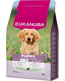 EUKANUBA Puppy Large Breeds Lamb Rice 3 kg hrană căței rase mari bogată în miel și orez