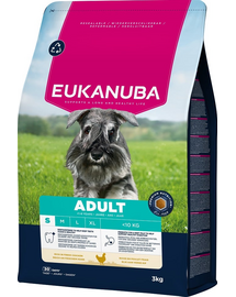 EUKANUBA Adult Small Breeds Chicken 3 kg hrană câini rase mici bogată în pui proaspăt