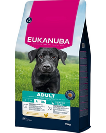 EUKANUBA Adult Large Breeds Chicken 15 kg hrană câini rase mari, bogată în pui proaspăt