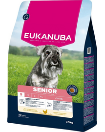 EUKANUBA Senior Small Breeds Chicken 7,5 kg hrană câini seniori rase mici, bogată în pui proaspăt