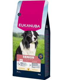 EUKANUBA Senior Medium Breeds Chicken 15 kg hrană câine senior rasă medie, bogată în pui proaspăt