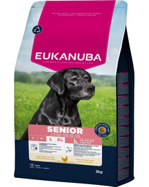 EUKANUBA Senior Large Breeds Chicken 3 kg hrană câini seniori rase mari, bogată în pui proaspăt