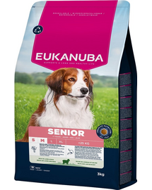 EUKANUBA Senior Small Medium Breeds Lamb Rice 3 kg hrană câini în vârstă de rase mici și medii bogată în carne de miel și orez