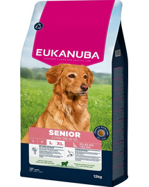 EUKANUBA Senior Large Breeds Lamb & Rice 12 kg hrană uscată pentru câini seniori de talie mare, bogată în miel și orez