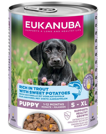 EUKANUBA Life Care Puppy Rich in Trout 400 g pate căței bogat în păstrăv și cartofi dulci