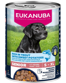 EUKANUBA Life Care Senior Rich in Trout 400 g pate câine senior bogat în păstrăv și cartofi dulci