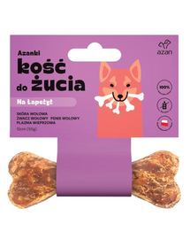 AZANKI Os de ros pentru câini mofturoși „Pentru poftă de mâncare” cu rumen și tendon vită, 12 cm