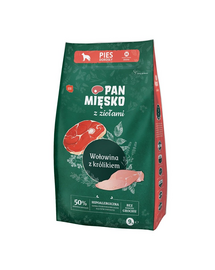 PAN MIĘSKO hrana caine rasa medie M 2x9 kg ierburi aromatice, vita si iepure