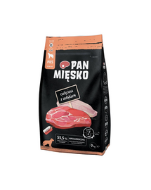 PAN MIĘSKO Hrana caine talie foarte mare, cu vitel si curcan 2x9kg