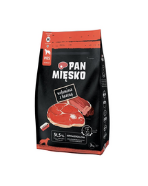PAN MIĘSKO Mancare uscata caine talie medie, cu vita si capra M 2x3 kg