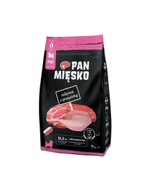 PAN MIĘSKO hrana catelusi cu vitel si prepelita L 2x9 kg